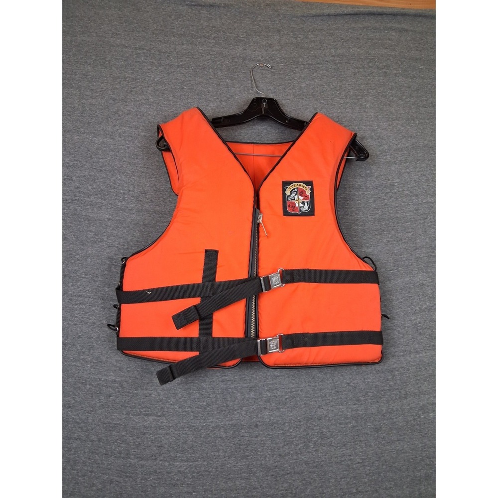 Vtg Stearns Adult Life Jacket M Orange Type III Flotation Device 90s Boating